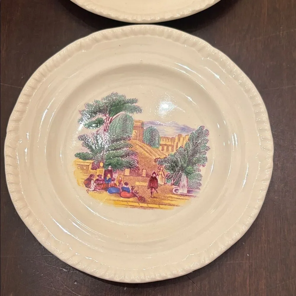 Vintage Copeland Spode Set of 2 Campagna Transferware bread plates